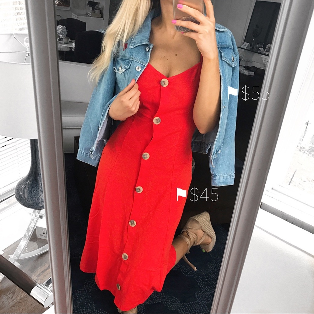 🆕 TOMATO BUTTON MIDI DRESS! - Picture 7 of 8